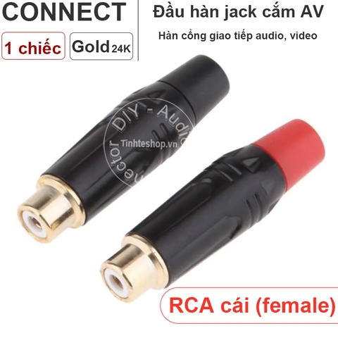 1 chiếc - Đầu hàn cổng AV RCA Coaxia SPDIF - RCA audio video solder connectors OD6mm