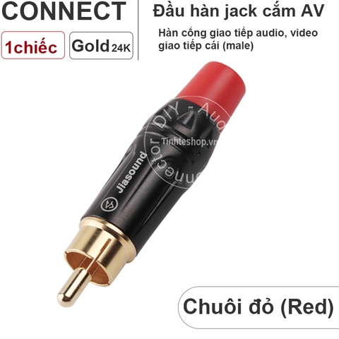 Đầu hàn AV đực - RCA/AV solder connector gold 24K Jiasound 603GB OD6mm 1 chiếc