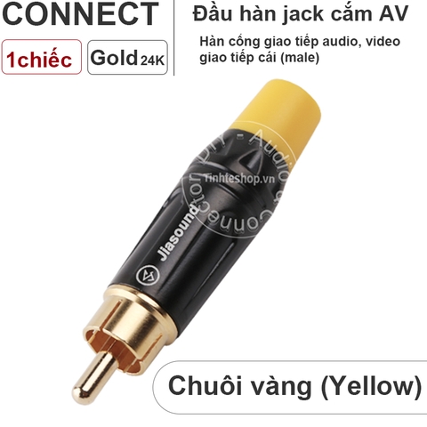 Đầu hàn AV đực - RCA/AV solder connector gold 24K Jiasound 603GB OD6mm 1 chiếc