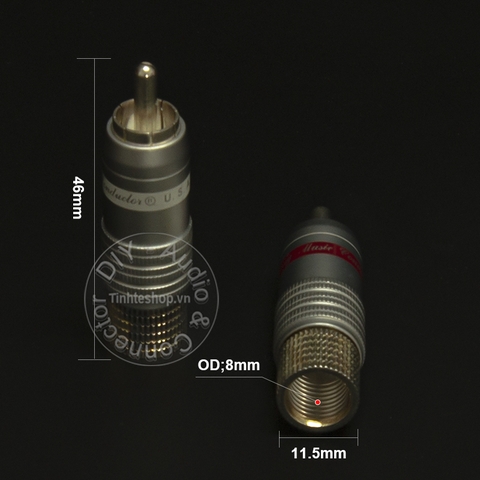 Đầu hàn AV mạ bạc OEM CMC OD8mm - AV/RCA silver plated connector 1 chiếc