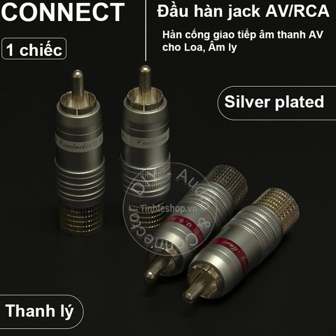 Đầu hàn AV mạ bạc OEM CMC OD8mm - AV/RCA silver plated connector 1 chiếc