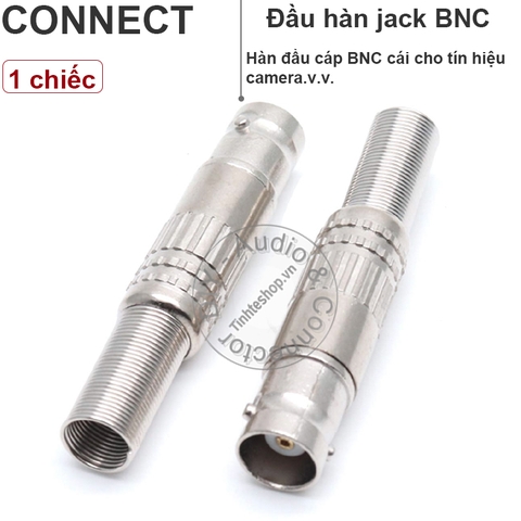 Đầu hàn BNC cổng cái 1 chiếc OD6mm chuôi lò xo - BNC female connector
