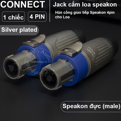 Jack cắm loa Speakon cổng cái 4 pin nhân đồng mạ bạc 1 chiếc - Speakon female solder connector 4pin