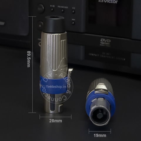 Jack loa Speakon 4 pin chân đồng mạ bạc 1 chiếc dạng hàn - Speakon 4-pin female speaker jack with tin solder silver-plated copper core