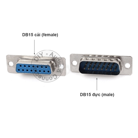 Đầu hàn kèm vỏ ốp DB15 cái - Vỏ ốp đầu hàn jack D-SUB 15pin DB15 cái OD10mm
