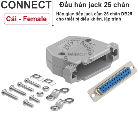 Đầu hàn vỏ ốp DB25 cái - DB25 female connector OD10mm