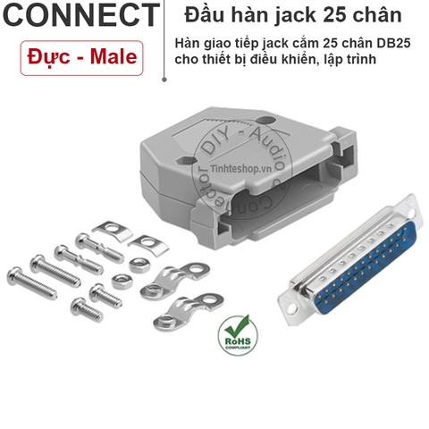 Đầu hàn vỏ ốp DB25 cái - DB25 female connector OD10mm