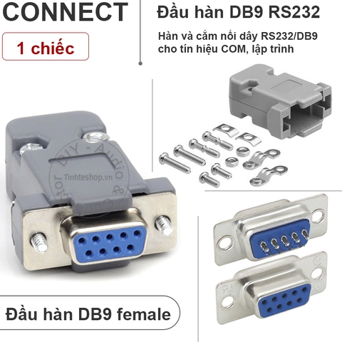 Đầu hàn RS232 COM 9 cái kèm vỏ ốp nhựa 1 chiếc