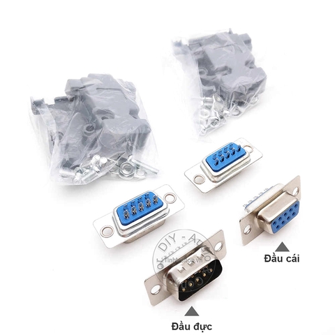 Đầu hàn RS232 COM 9 cái kèm vỏ ốp nhựa 1 chiếc