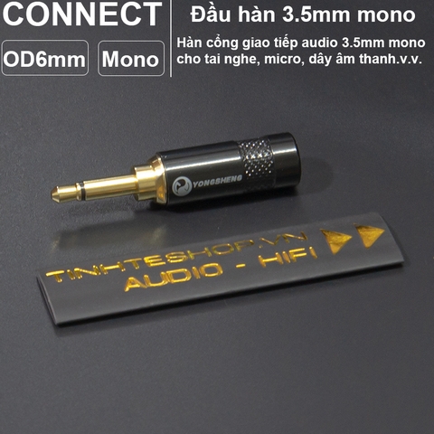 Đầu hàn jack 3.5 mono YongShen YS226LBG - 3.5mm mono jack plug