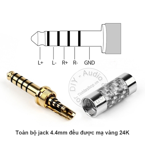 Jack balanced 4.4mm DIY cho DAC AMP - Jack for balanced audio soldering 4.4 OD6mm