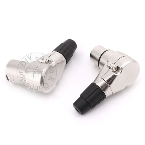 Đầu hàn rắc cắm XLR cái 3 pin bẻ góc OD3.5mm - 6mm - XLR female jack plug