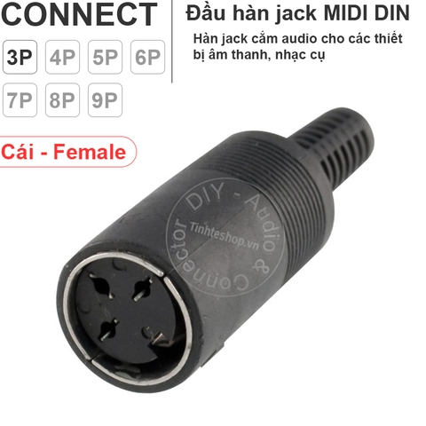 Đầu MIDI DIN 3 pin đến 13 pin đực và cái - MIDI DIN male female 3pin to 9pin connector