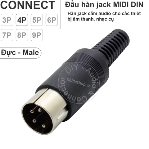 Đầu MIDI DIN 3 pin đến 13 pin đực và cái - MIDI DIN male female 3pin to 9pin connector