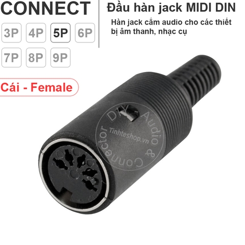 Đầu MIDI DIN 3 pin đến 13 pin đực và cái - MIDI DIN male female 3pin to 9pin connector