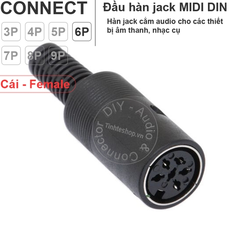 Đầu MIDI DIN 3 pin đến 13 pin đực và cái - MIDI DIN male female 3pin to 9pin connector