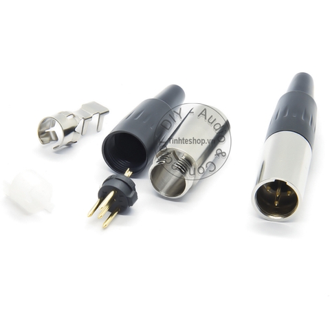 Đầu hàn jack mini XLR 4pin đực OD5mm - 4pin mini XLR male solder connector