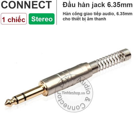 Đầu hàn jack 6 ly stereo chuôi lò xo OD6mm