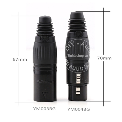Đầu hàn XLR cái 3 pin nhân đồng mạ vàng Jiasound YM004BG - XLR 3 pin female solder connector