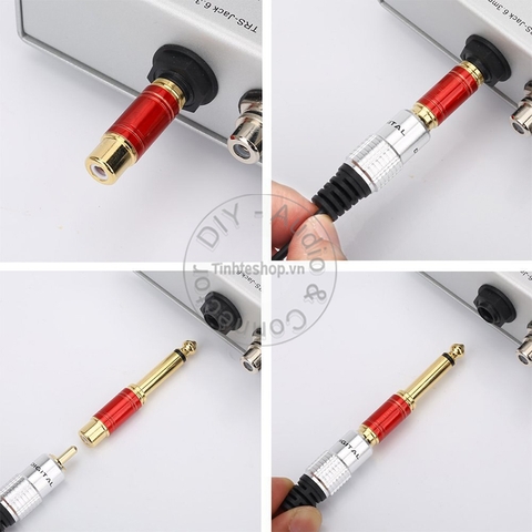 Jack 6.5 sang hoa sen 2 chiếc - 6.35mm male mono to RCA female adapter
