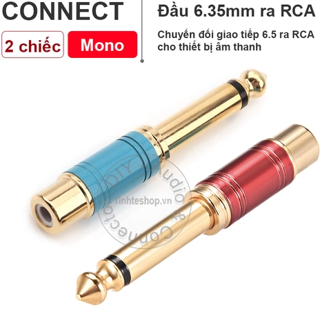 Jack chuyển đổi 6.5 ra AV 2 chiếc - 6.35mm to RCA female adapter