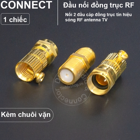 Combo đầu nối và chuôi vặn jack F5 cho anten TV đầu thu kỹ thuật số - Đầu nối cáp đồng trục