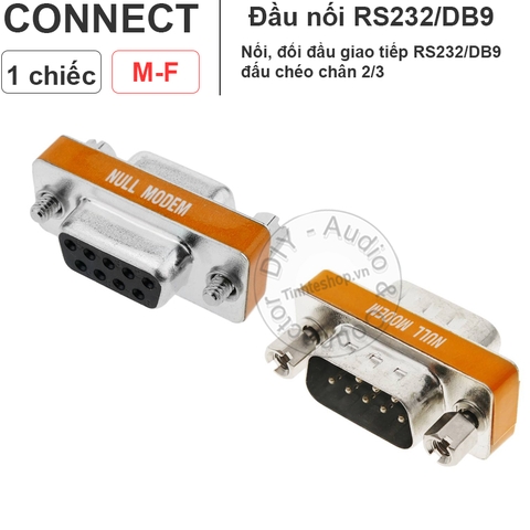 Đầu đổi DB9 đực sang cái đấu chéo - Male - female null modem full handshaking