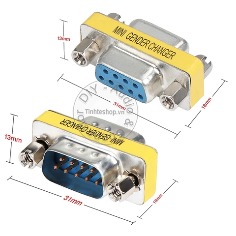Đầu nối COM 9 RS232 đực sang cái 1 chiếc