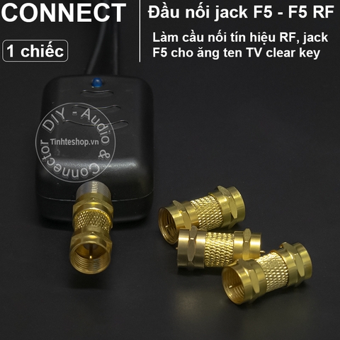 Đầu nối jack vặn F5 đực sang đực cho clear key ăng ten TV chân đồng mạ vàng