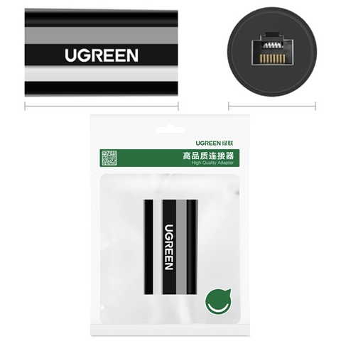 Đầu nối cáp mạng khuếch đại 100 mét chống sét lan truyền Ugreen NW116 20391 - RJ45 female to RJ45 female adapter