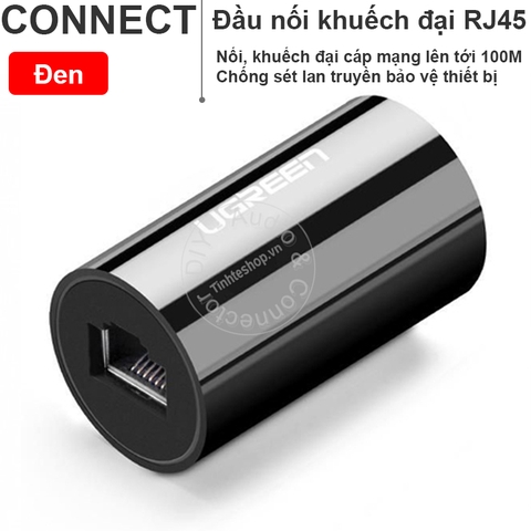 Đầu nối cáp mạng khuếch đại 100 mét chống sét lan truyền Ugreen NW116 20391 - RJ45 female to RJ45 female adapter