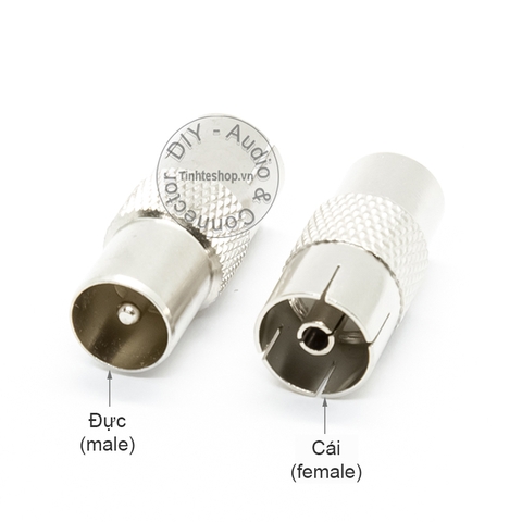 Đầu nối 2 cổng cái giắc cắm ăng ten TV - PAL anten TV female connector