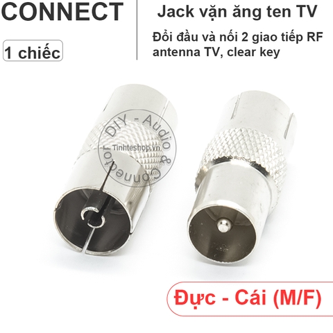 Đầu nối 2 cổng cái giắc cắm ăng ten TV - PAL anten TV female connector