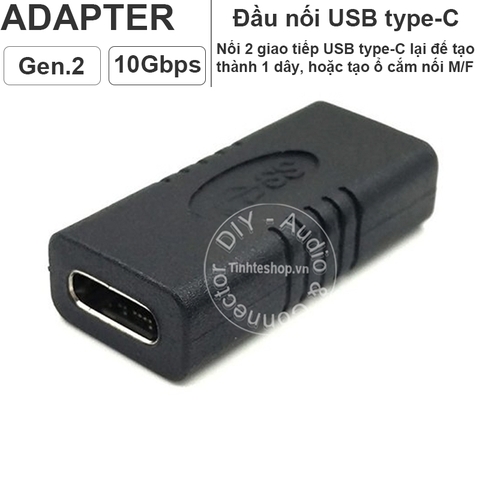 Đầu nối USB type C gen 2 10Gbps - USB type C female to USB type C female adapter