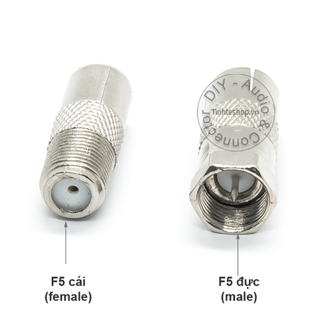 Đầu đổi jack anten TV F5 đực sang 9.5mm cái - RF F5 male to 9.5mm connectors female