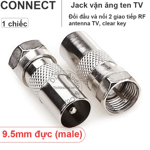 Đầu đổi RF F5 đực ra cổng anten TV 9.5mm đực cho clear key - F5 male to PAL TV 9.5mm male connectors