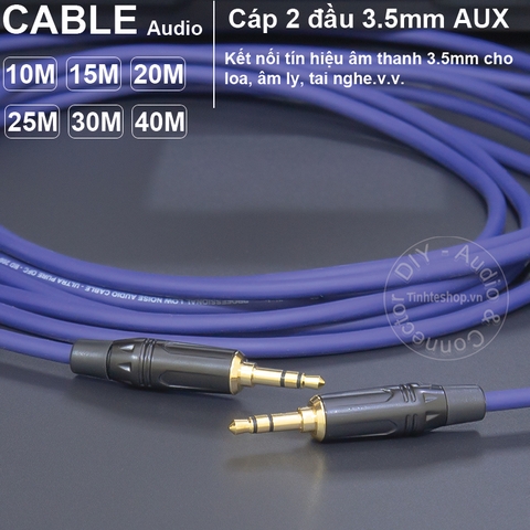 Dây 2 đầu 3.5 AUX DIY dài từ 10 đến 40 mét - 3.5mm AUX stereo cable DIY