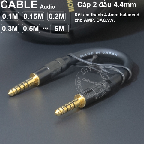 Cáp 2 đầu 4.4mm cho DAC AMP 0.1 đến 5 mét - DIY 4.4 balanced audio cable
