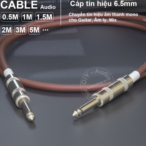 Dây jack 6ly 2 đầu cong 0.2 đến 20 mét - DIY 90 degree elbow mono 6.5mm audio cable