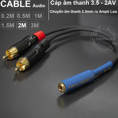 Dây 3.5 cái ra 2 AV đực DIY dài 0.2 mét đến 3 mét Soundking OFC 4N