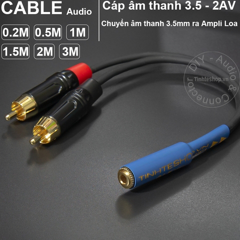 Dây 3.5 cái ra 2 AV đực DIY dài 0.2 mét đến 3 mét Soundking OFC 4N