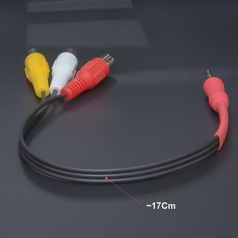 Dây 3.5 ra 3 đầu AV cho TV Sony DIY 17Cm - 3.5mm to 3RCA cable