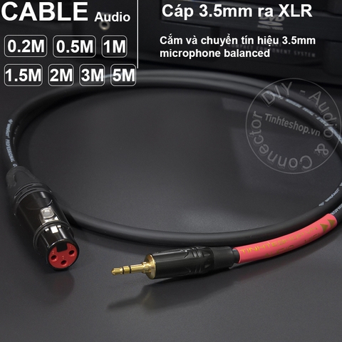 Cáp 3.5 ra canon XLR cái microphone DIY 0.2M đến 5M - XLR female to 3.5mm micro balanced