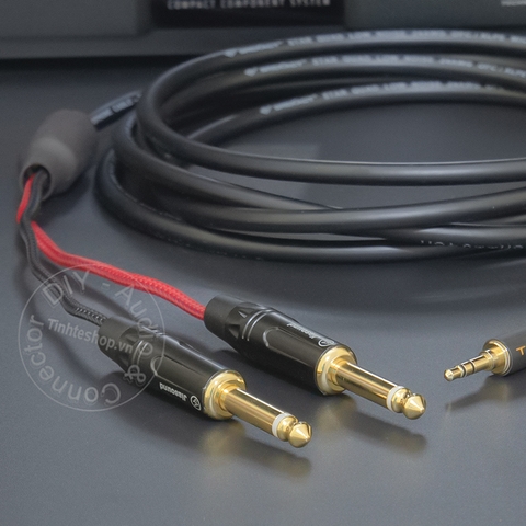 Jack canon ra 6 ly DIY 0.5 đến 5 mét - XLR male to 2 6.35mm mono audio cable