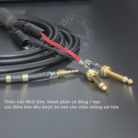 Jack 3.5 ra 2 đầu 6 ly 0.2 đến 10 mét - DIY 3.5mm stereo to 2 jack 6.35mm cable