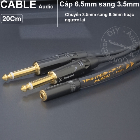 Cáp chia jack 6 ly ra 2 cổng 3.5 - 6.5mm stereo audio cable to 2 female 3.5mm ports