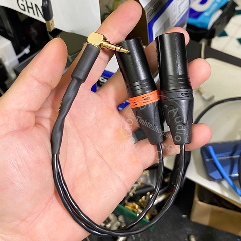 Dây 2 đầu canon đực sang 3.5mm chuyển tín hiệu cho Micro Mixer Sound card.v.v. - 3.5mm male to 2 XLR male cable
