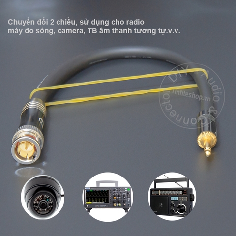 Dây 3.5 sang BNC cho Thiết bị âm thanh TB thu sóng Radio Camera DIY - 75 Ohm 1/8 to BNC Q9 Coaxial Cable