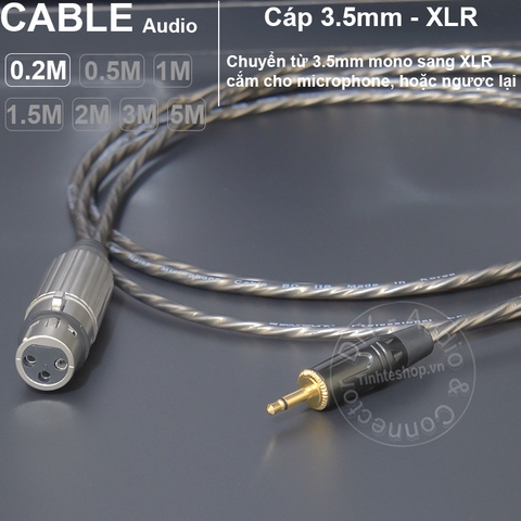 Dây 3.5 ra microphone DIY 0.2 đến 5 mét - 3.5mm mono to XLR female cable for micro