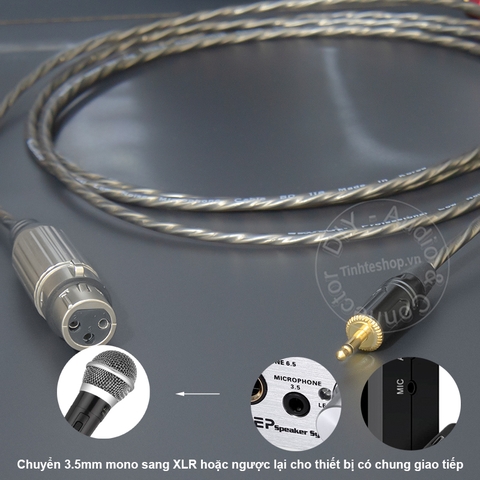 Dây 3.5 ra microphone DIY 0.2 đến 5 mét - 3.5mm mono to XLR female cable for micro